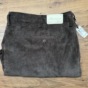 NWT $185 Peter Millar Nanoluxe Corduroy Pant 50x33 Brown MF15B91 Preppy Golf